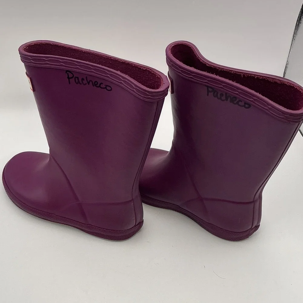 Hunter Kids Original First Gloss Purple Rain Boots US 10B 11G EU 27 KFT5003RGL